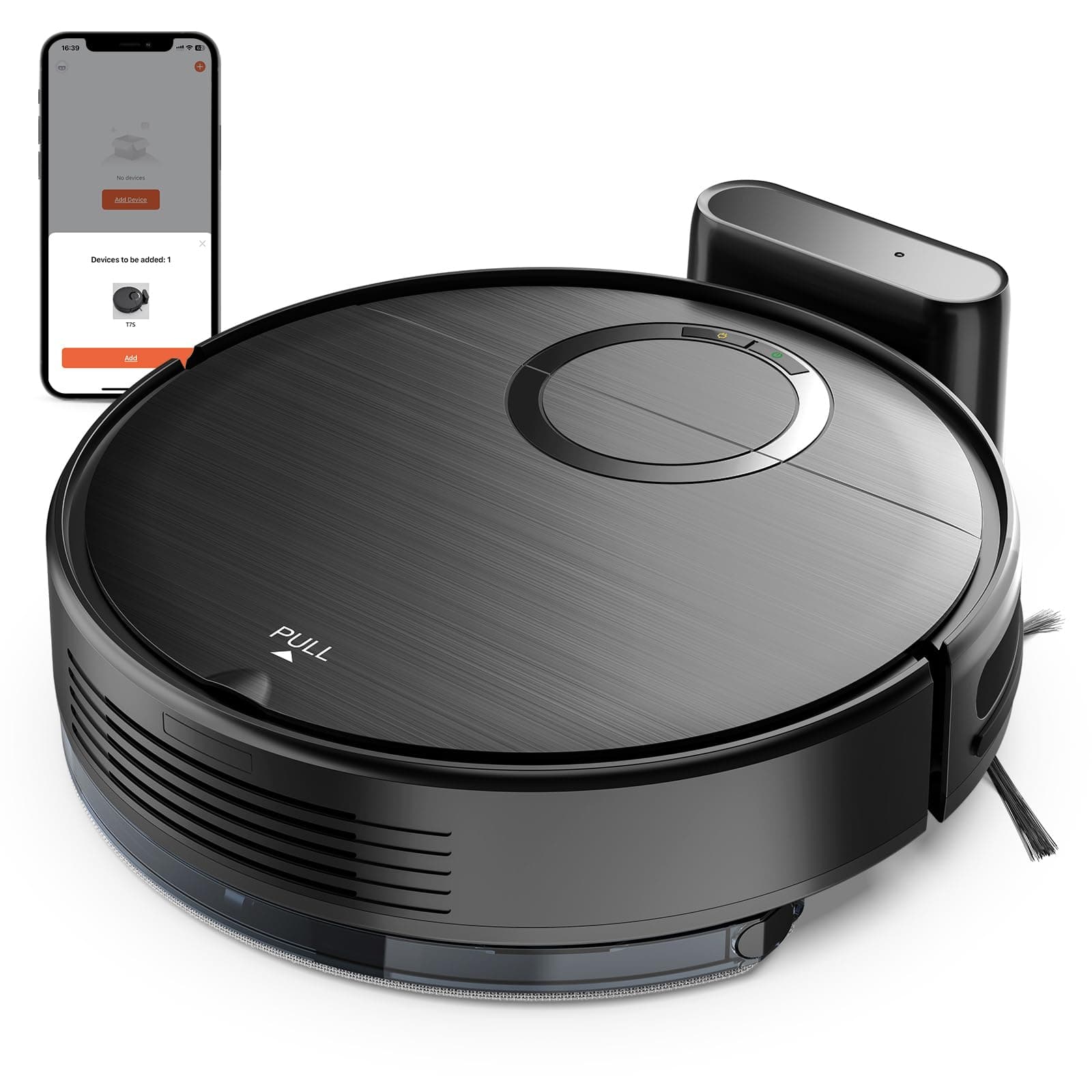 Robot Vacuum, 2 in 1 Robot Vacuum and Mop Combo for Pet Owners: Strong Suction, Anti-Tangle Brushless Inlet, Picks Up Dog & Cat Hair, Wet Mopping Removes Paw Prints, Auto-Recharge with Schedule Black